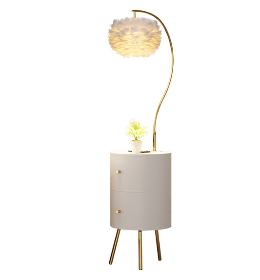 Romantic Goose Feather Decoration Floor Lamp