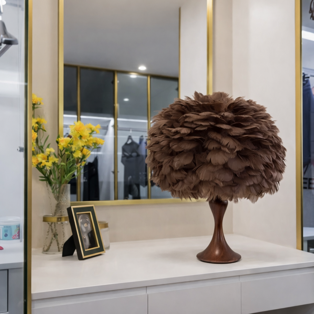 Romantic Goose Feather Decoration Table Lamp