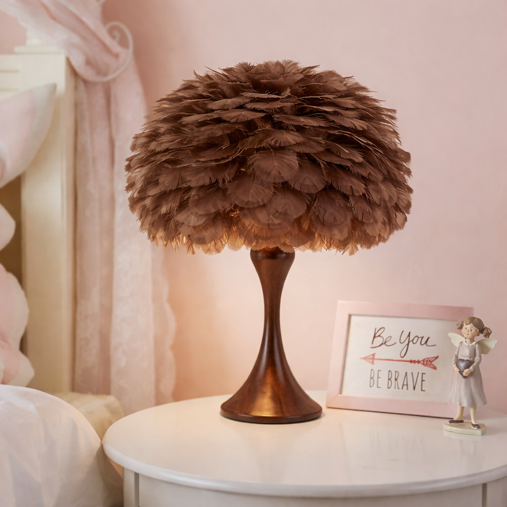 Romantic Goose Feather Decoration Table Lamp