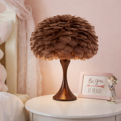 Romantic Goose Feather Decoration Table Lamp