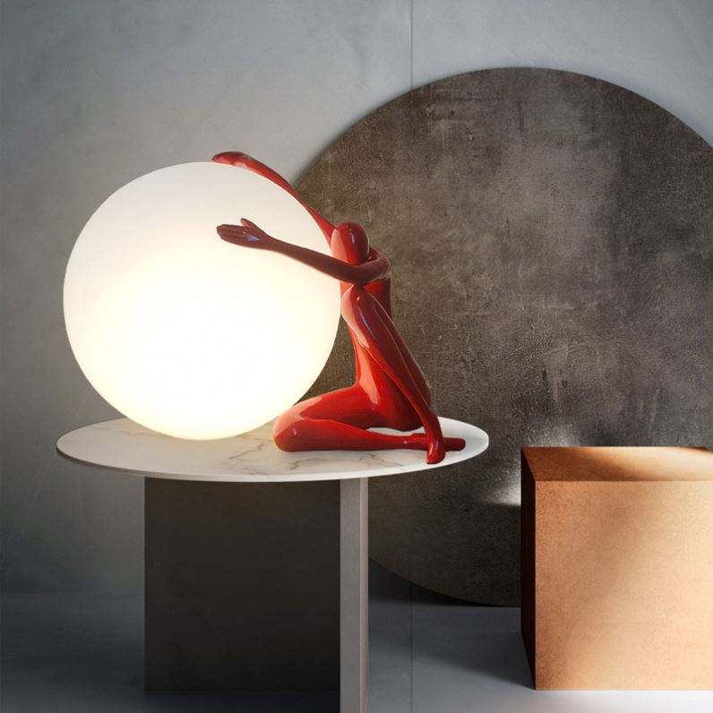 Creative Humanoid Sculpture Ball Table Lamp