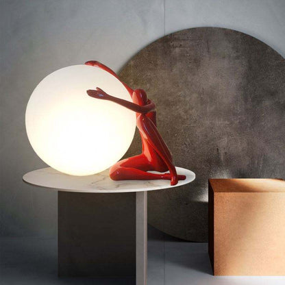 Creative Humanoid Sculpture Ball Table Lamp