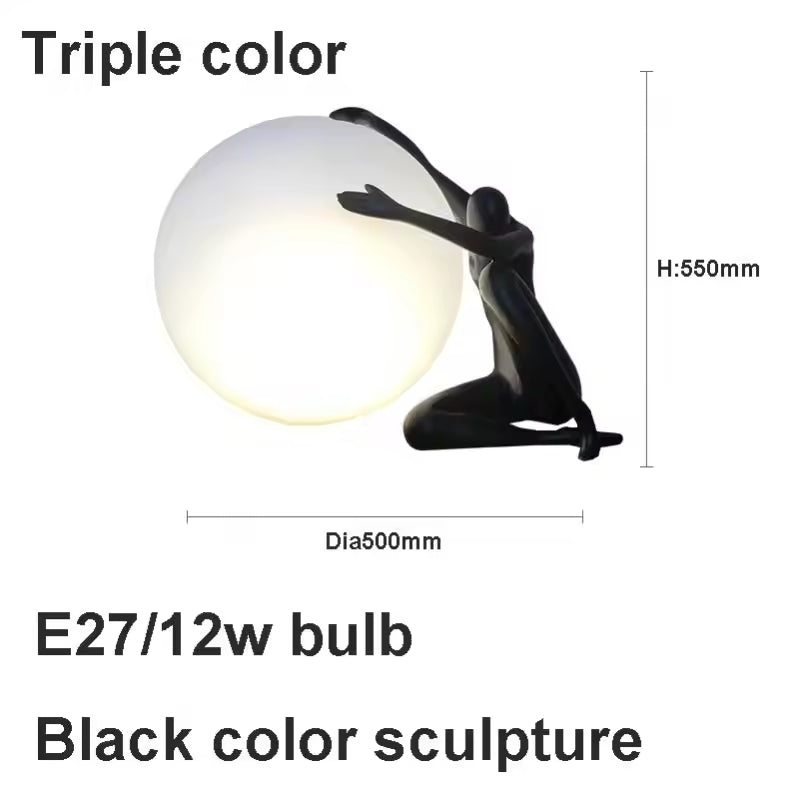 Creative Humanoid Sculpture Ball Table Lamp
