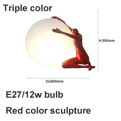 Creative Humanoid Sculpture Ball Table Lamp