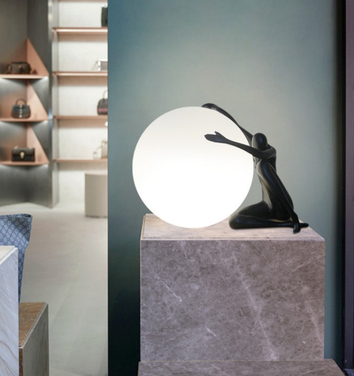 Creative Humanoid Sculpture Ball Table Lamp