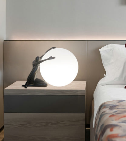 Creative Humanoid Sculpture Ball Table Lamp